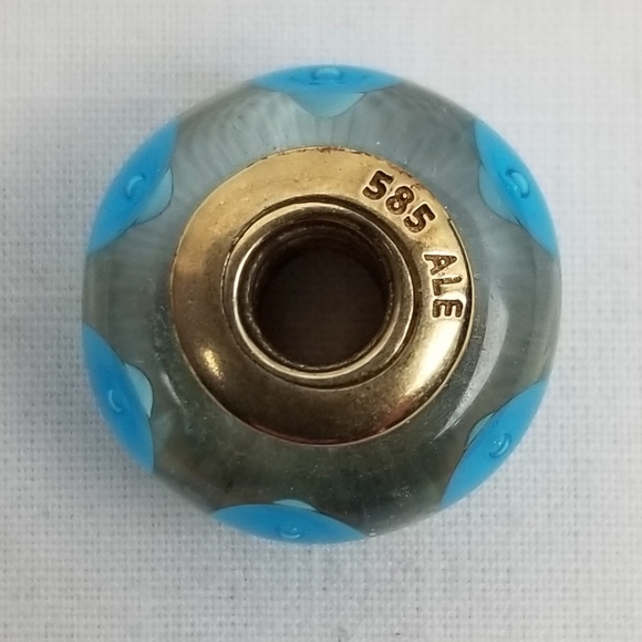 Pandora Charm Murano Glass Gold Retired - Picture 2 of 4